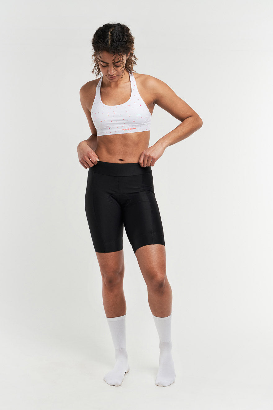 V-Waist Black Athletic Activewear Short for Women